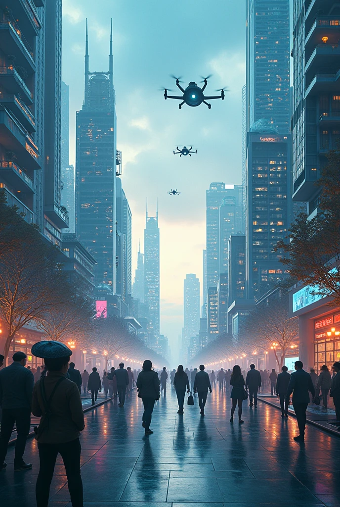 poster about how people use technology to achieve a very innovative city