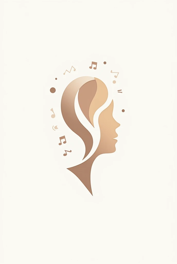 A feminine logo for a speech therapist. A symbol that represents speech, voice and language, as well as neurodevelopment .