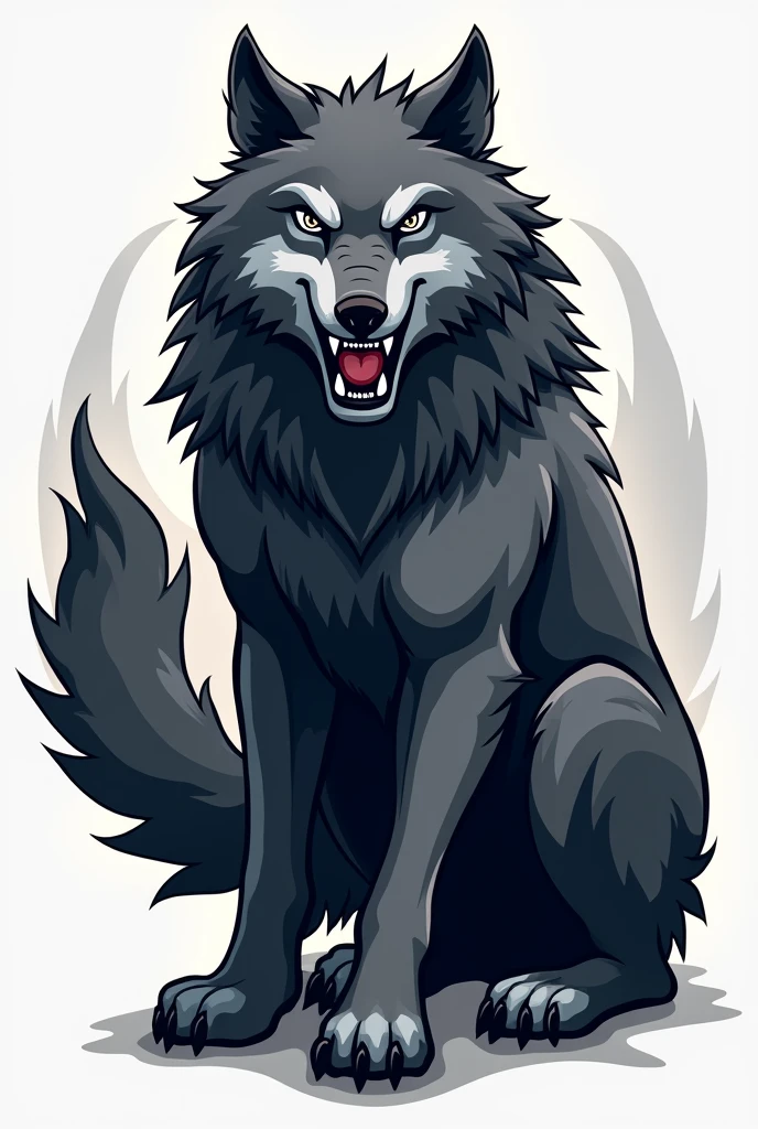 Wolf with tooth logo simple