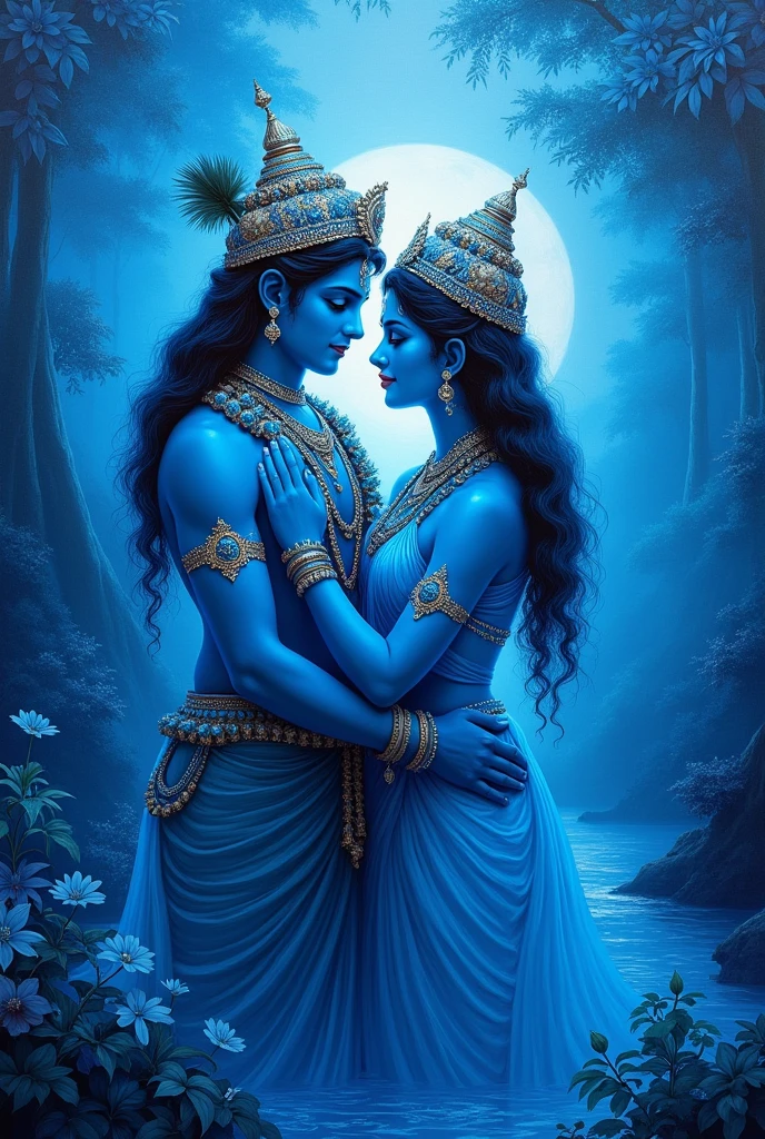 Blue colour Radha Krishna