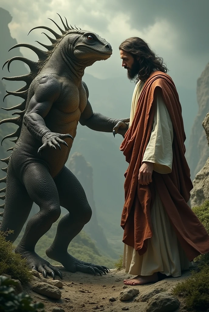 Jesus with danger lizard
ultra realtics hd image 4k