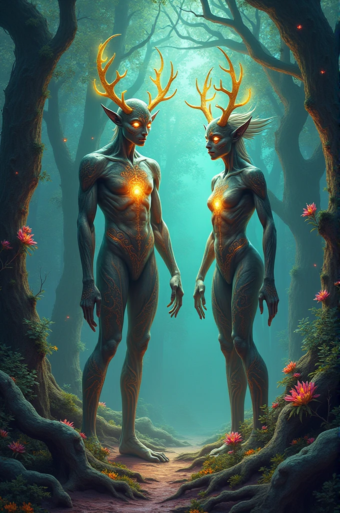 Forest gods, with psychedelic images