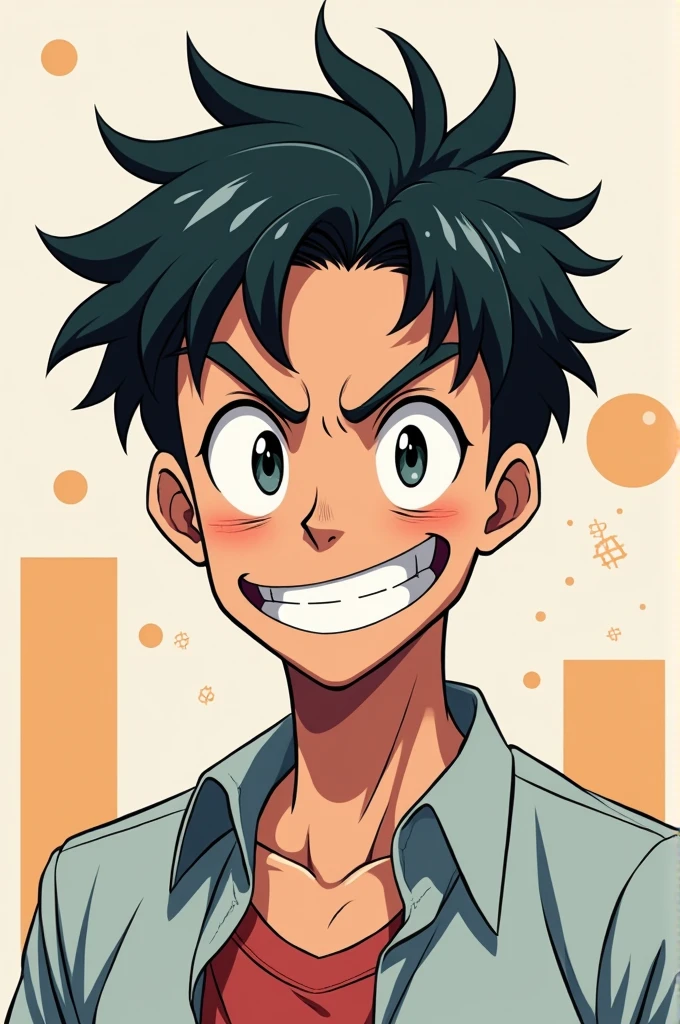 A mocking anime-style young man