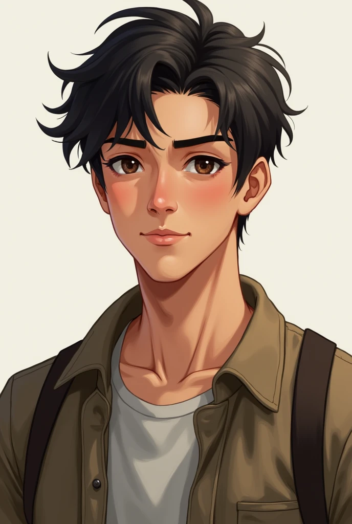 Miguel is a 2 university student. He has short dark hair, with brown eyes and average height. Its appearance is simple and comfortable., suitable for your everyday life.

He is a trustworthy person, brave and loyal to his friends and loved ones. Despite his calm nature, He can be very determined when it comes to protecting those he loves.. His behavior reflects a mix of pragmatism and genuine concern for his surroundings..