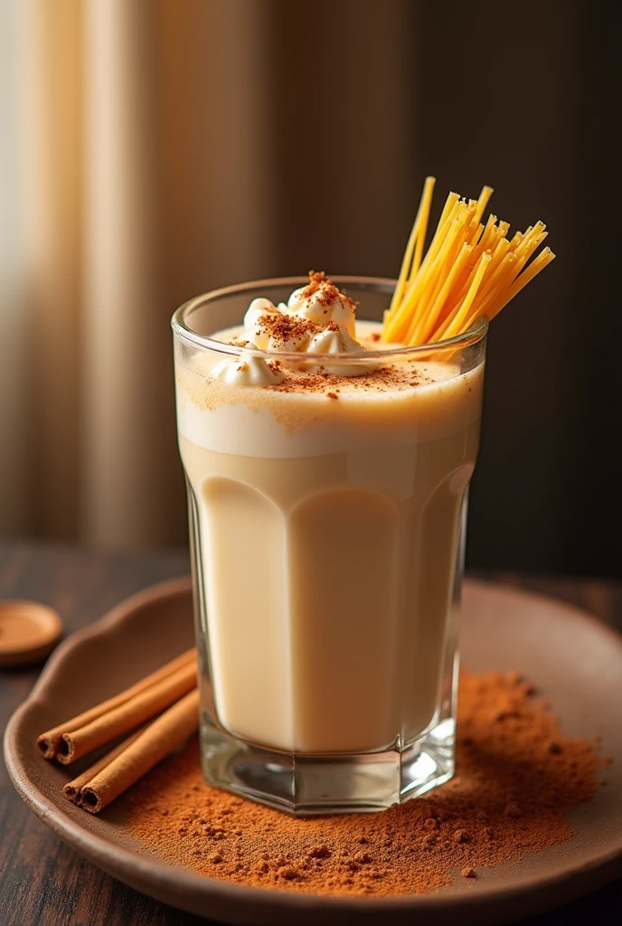 Make me an advertisement for a drink that has milk, cinnamon, and spaghetti and it&#39;s called fidelicia with a slogan that says make your break a delicious moment with Fidelicia 
