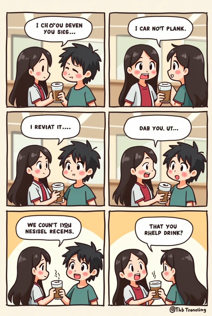 comic strip animated 2 student talks about drinks