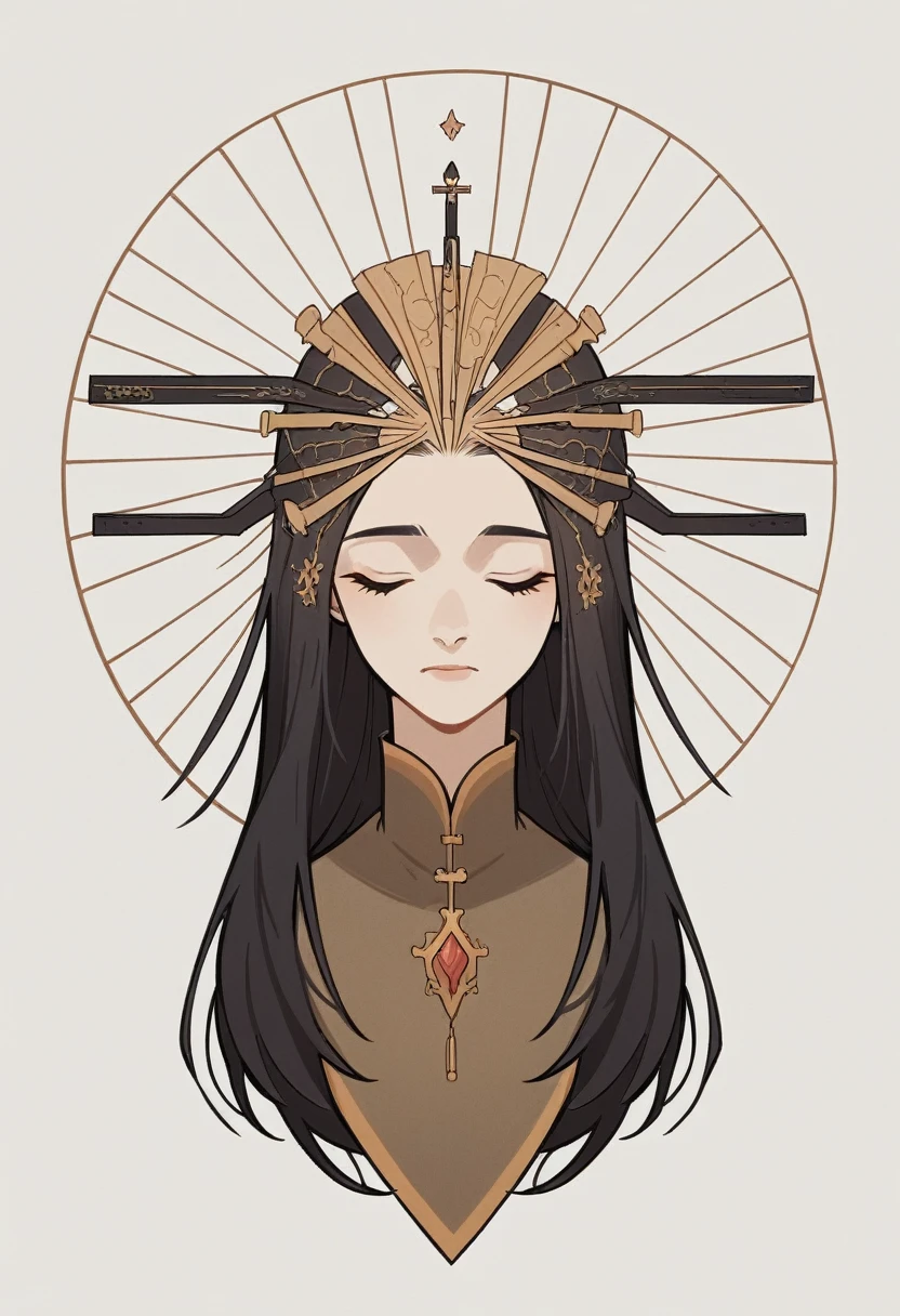 (White background:1.4),(Silhouette of a girl's head, Eyes closed, colorfull long hair, Oriental elements)，(Chinese illustration:1.3，paper art:1.3, Quilted paper art:1.2),( reasonable design, Clear lines, High sharpness,Best quality, Very detailed, Masterpiece, movie light effect, 4K )