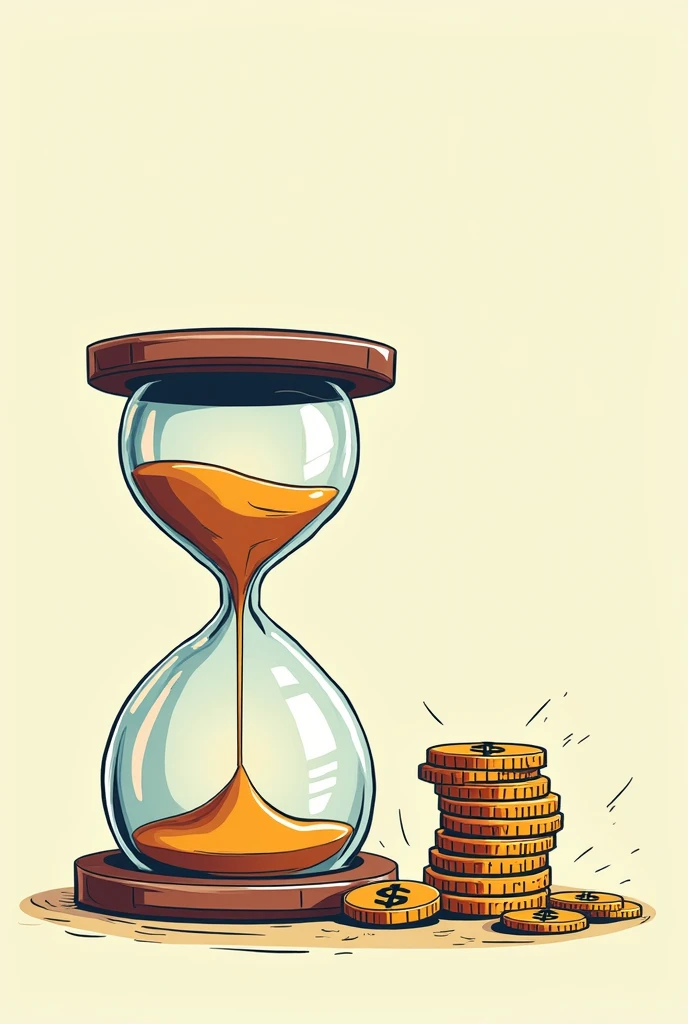 an image, It could be an hourglass next to a stack of coins that gets smaller with each payment made..
(that the drawing style is comic-like)