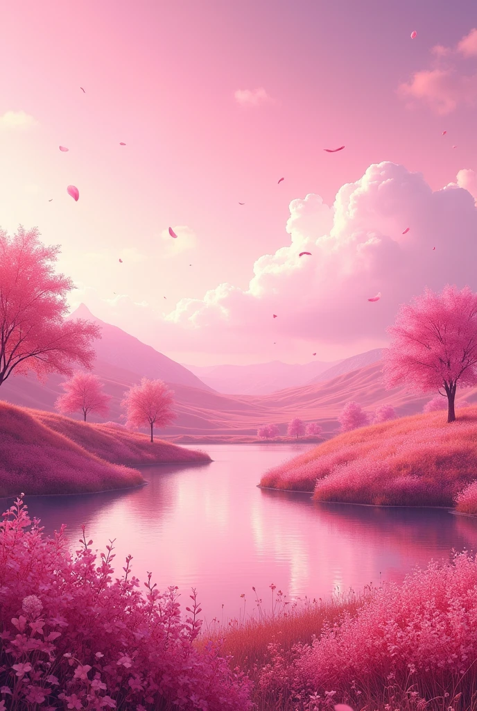 Create a beautiful view in which every thing pink