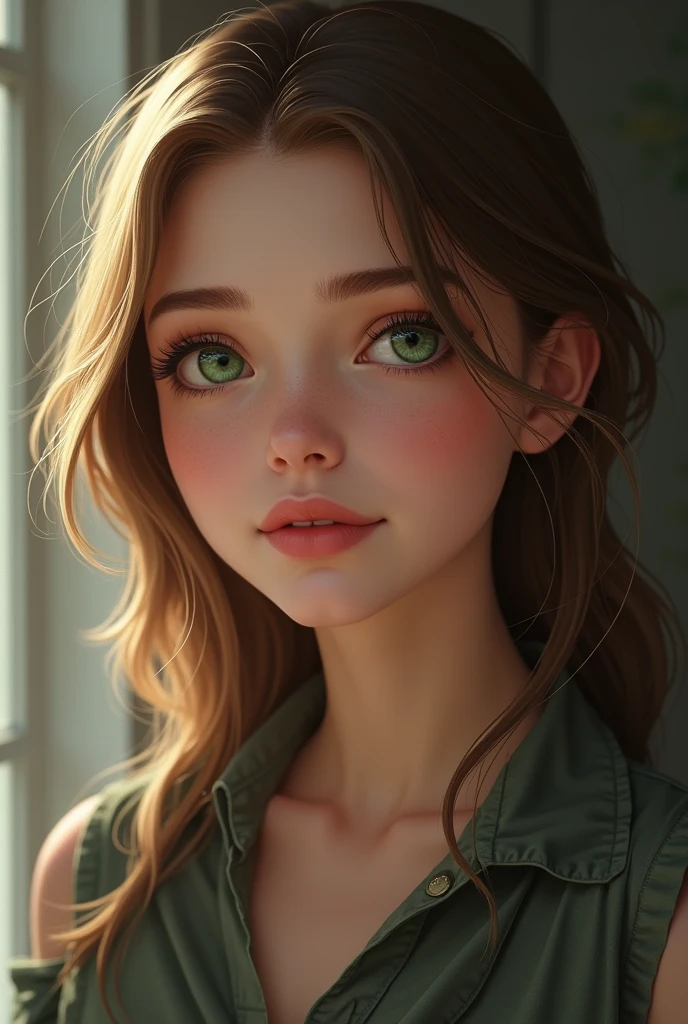 Eva is 22 years old and has a slim build with an average height.. Her hair is light brown and straight., and his eyes are intense green. His appearance is intelligent and serene..
Eva is 2 and has a slim build with an average height.. Her hair is light brown and straight., and his eyes are intense green. His appearance is intelligent and serene..