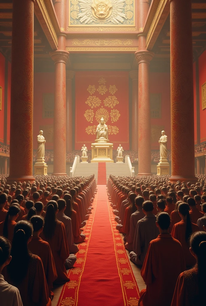 Large Peoples of population respecting womens by bow down