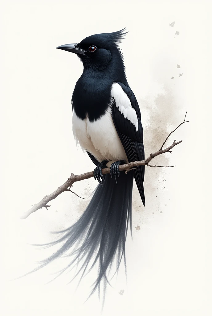 Art tracing Bird magpie