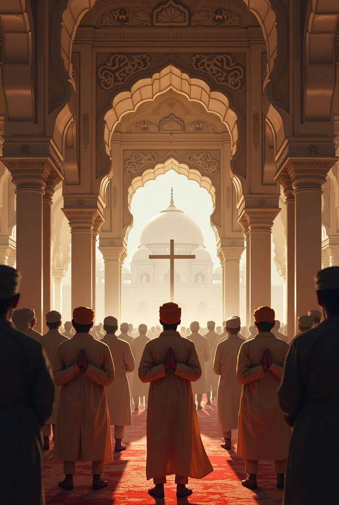 People pray in the front of guruduwara sahib