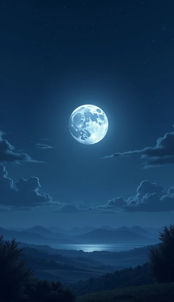 well , night scene moon rising