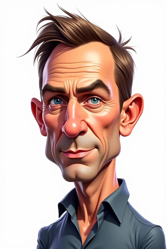 A long shot of the caricature of Daniel Craig's face, comic style, 2d shading, white background.
