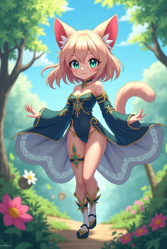 I want furina who is a character from genshin impact in a pokemon art style.