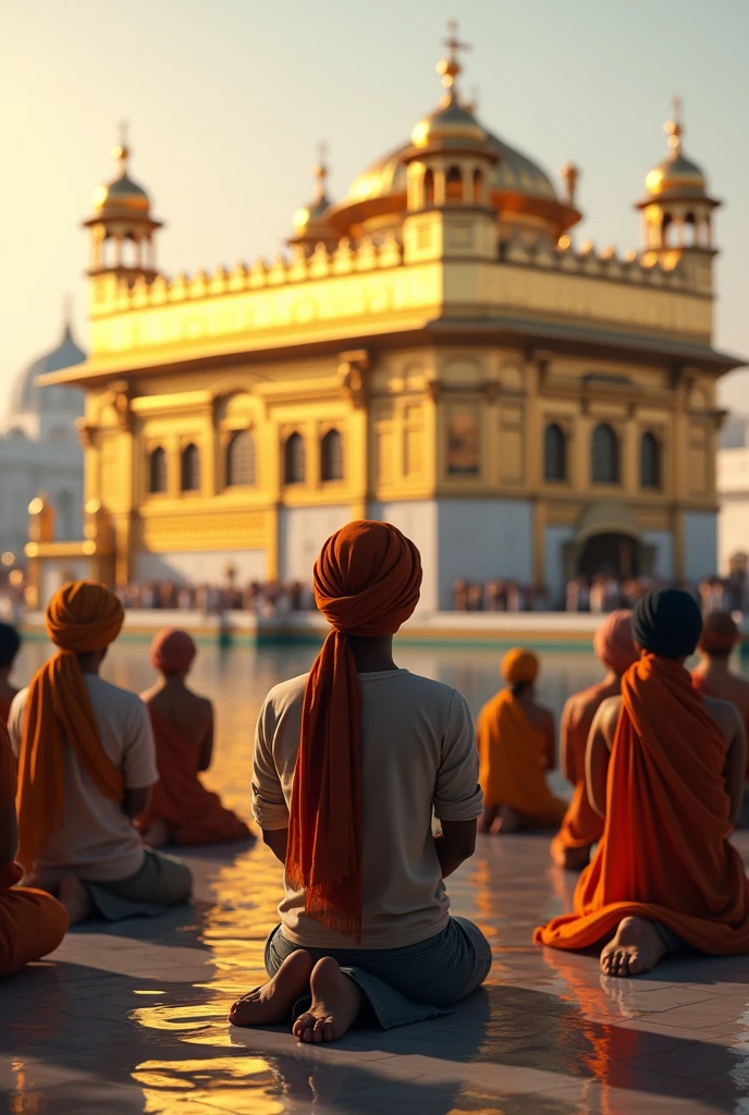 People pray in the front of golden temple guruduwara sahib 