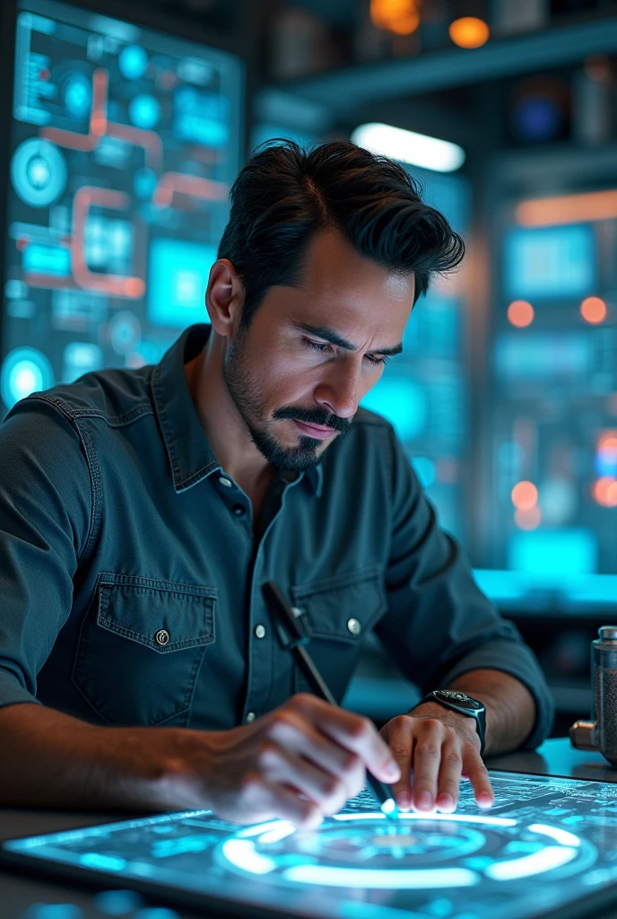 Tony stark code a new ai assistant in lab