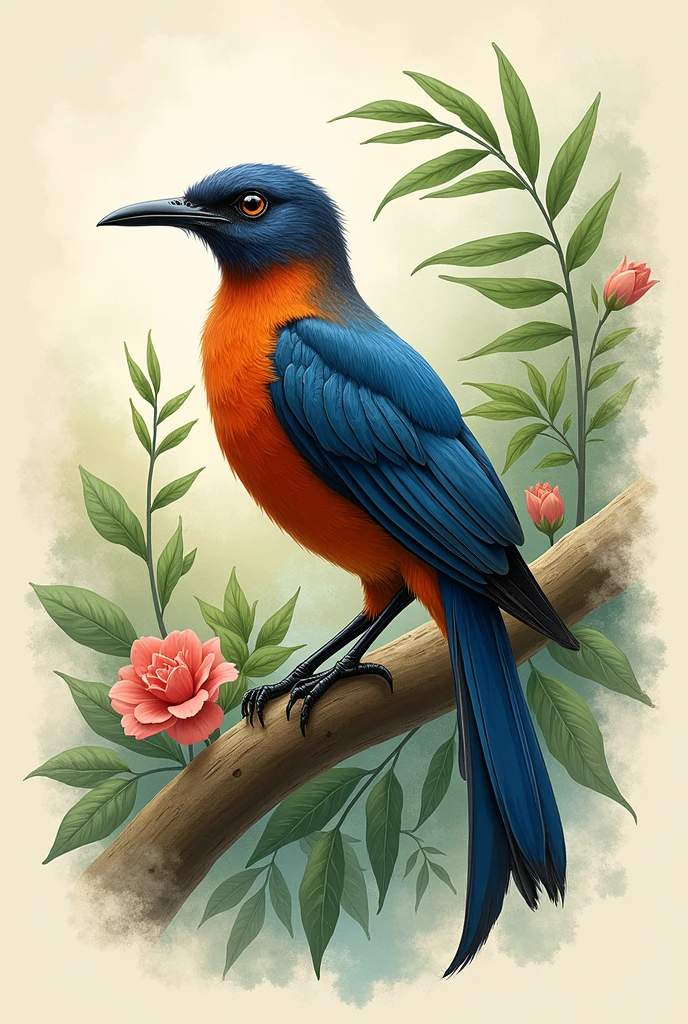Art tracing Bird of murai batu in indonesia