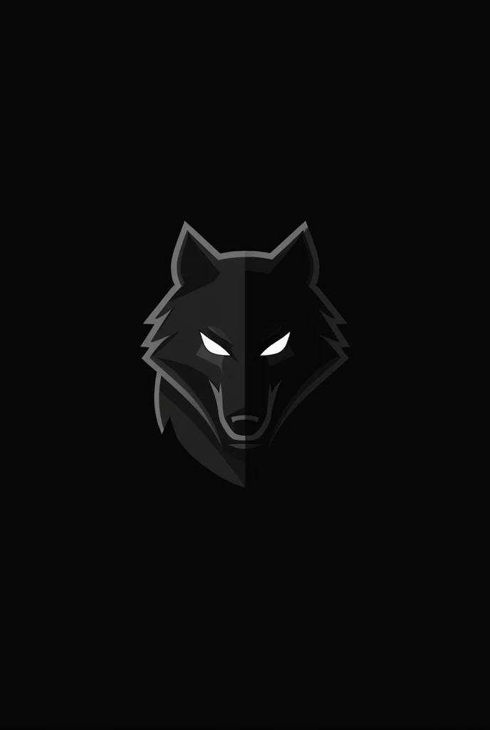 Wolf head logo simple black