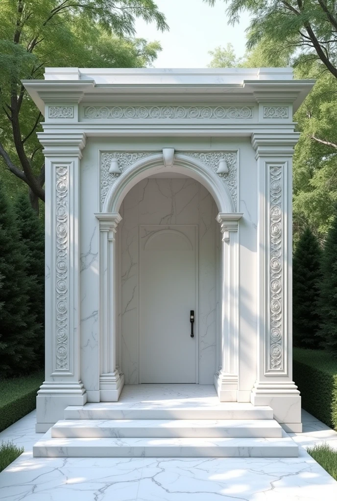 21X31 inch inner side temple with 3 ft height colour white and marble