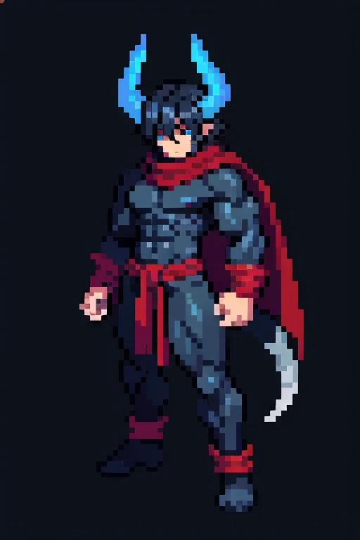 8k, detailed artwork, high resolution, high détails, vivid colors, detailed plans, black dragonborn, Dragon head, 1 tail, 5 fingers, 2 arms, 2legs, black scales, skin black, blue colored eyes, rogue, wearing rogue clothes, long white cape, long red scarf around the neck, masculine.