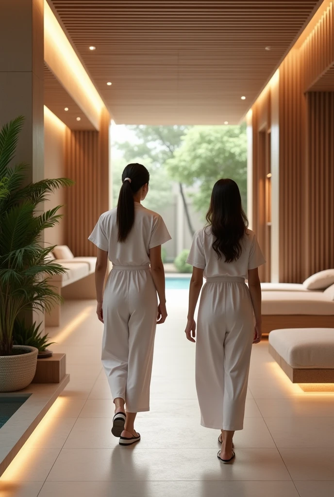 
Phase 2: We walk around the entire stand to show the client how our spa services are structured.

