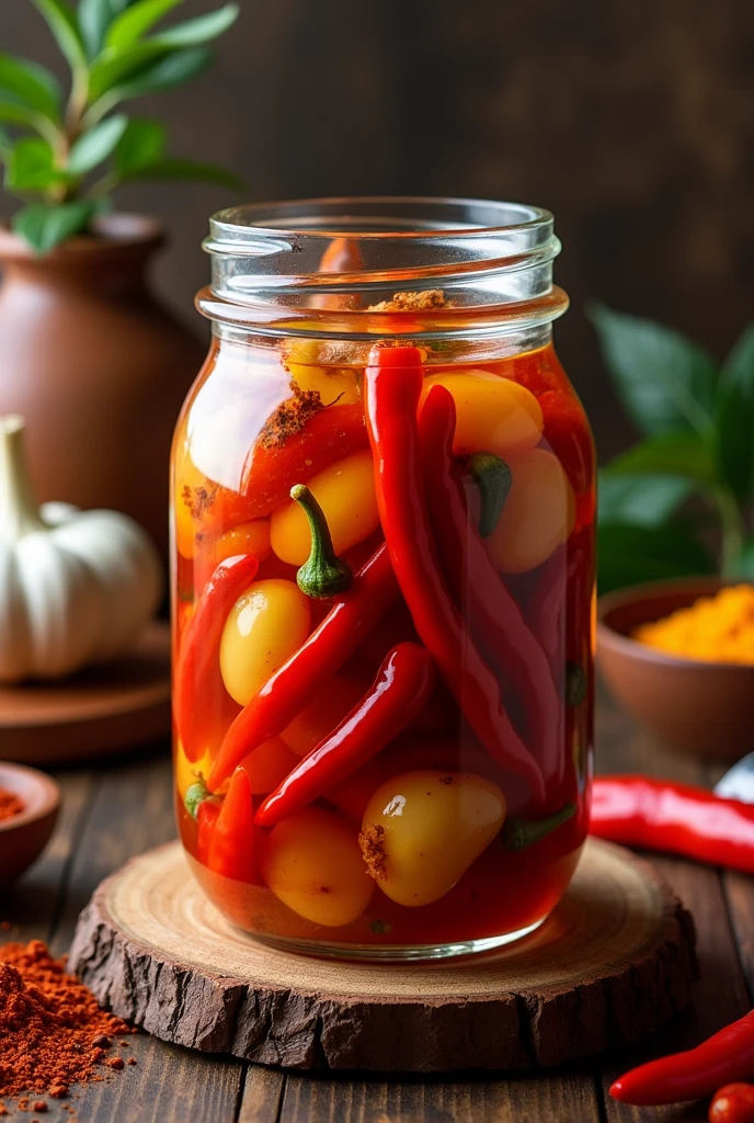 Homemade nepali pickle of garlic and chilly