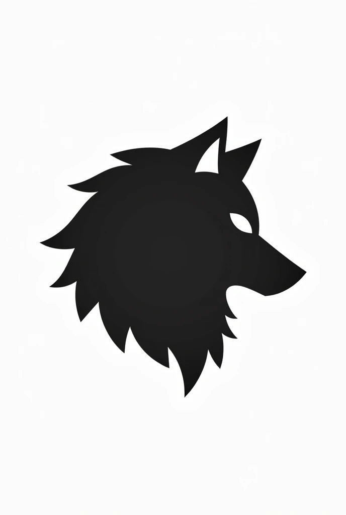 Wolf head logo simple white and black from side