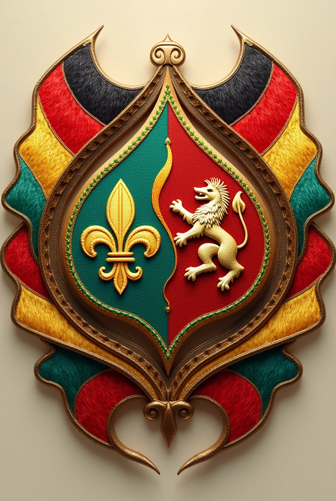 Thank you dear AI! I am thrilled.
Please make a sample, which we can send to the patch manufacturer and I would be happy if you could change the following details:
- please replace the right seal with the lily of the German Scout Association Saint George - please colour the ribbon on the right side in the colours of the German flag - please replace the left seal with the lily of the Asociación de Scouts de Bolivia - please colour the ribbon on the left soap in the colours of the Bolivian flag I look forward to your suggestion