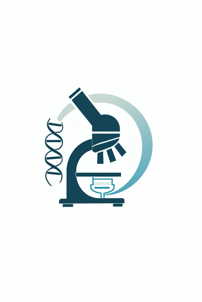 You can create a beautiful and innovative bioanalysis logo for a laboratory that contains a microscope., Erlenmeyer, injector and DNA that includes the name Laboratorio Clinico Santa Bárbara with a white background that draws attention