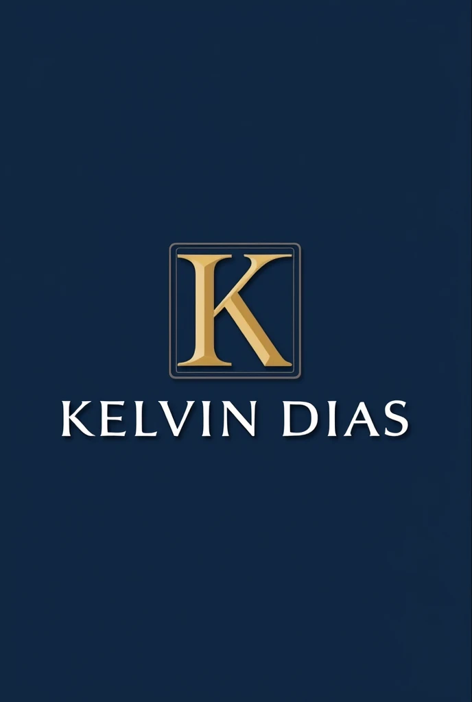 Creates a visual identity for a law firm called Kelvin Dias, with the colors blue and gold give me 3 options 