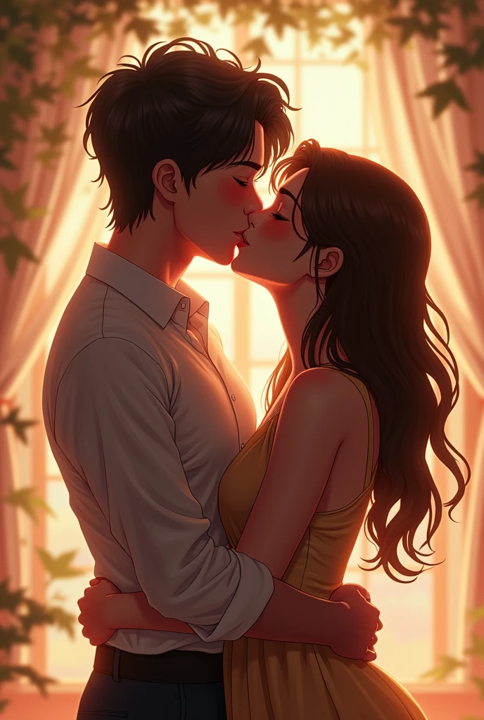 They start to kiss 