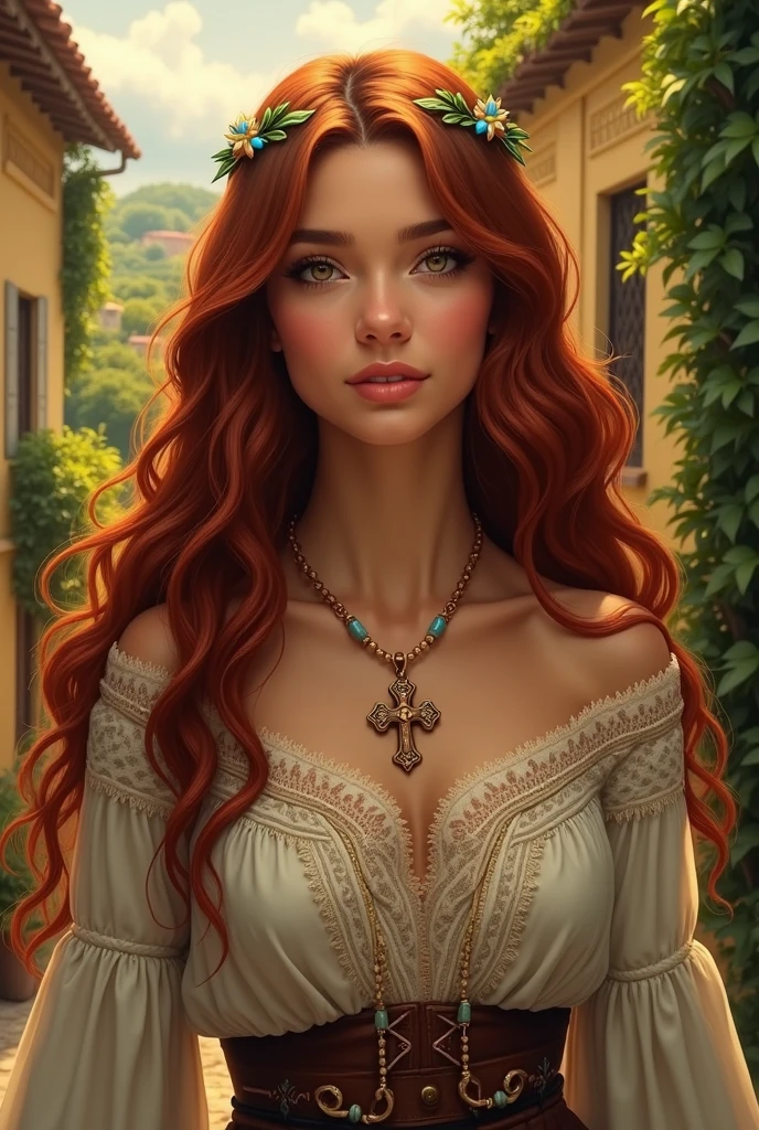 A young red-haired, Catholic Brazilian woman