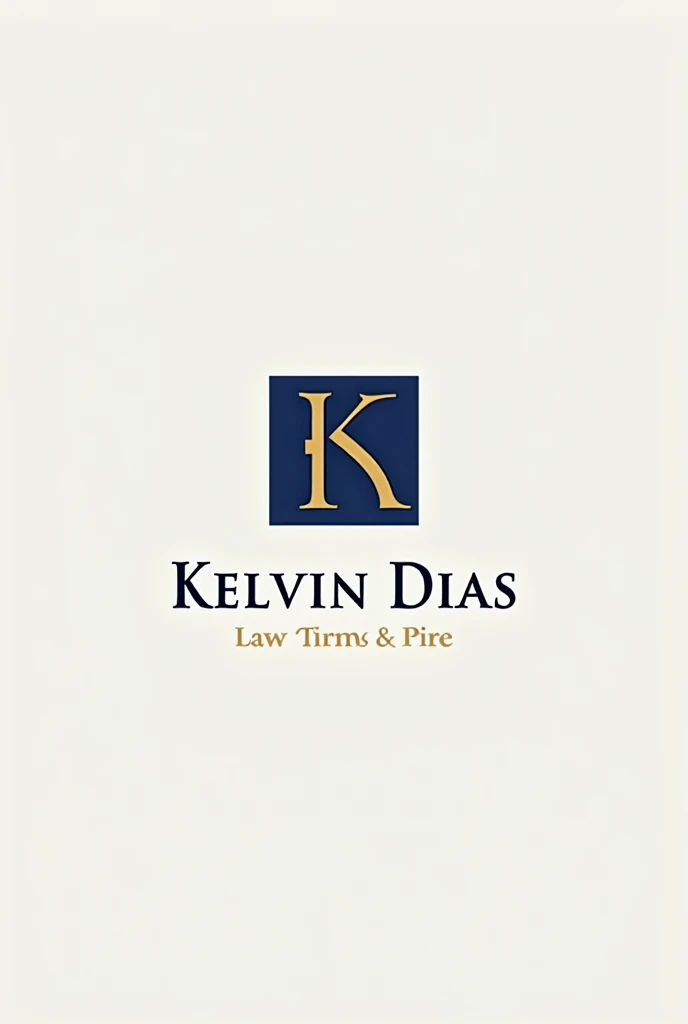 Create a beautiful law firm logo with the name Kelvin Dias, with the colors blue and gold give me 3 options