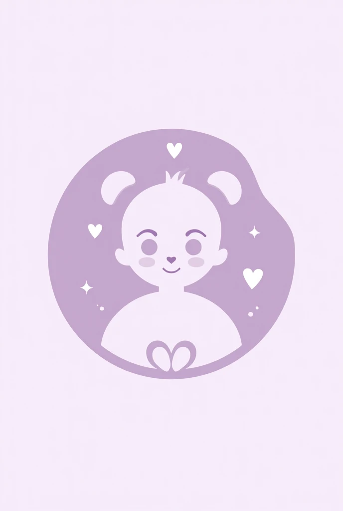Logo, using symbol with key point of the image, for a baby and children's gym in pastel tones with a predominance of lilac.