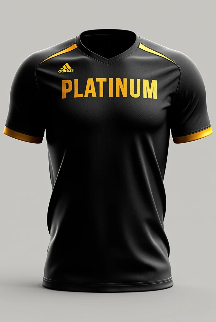 Jersey for a team named "Platinum" in black and gold color