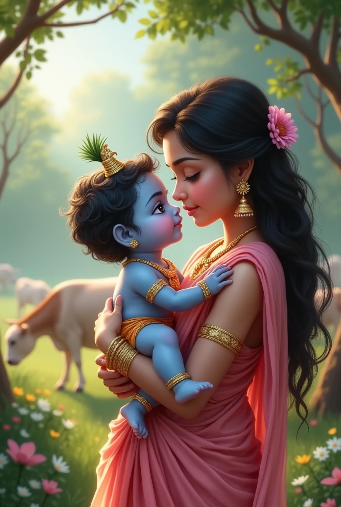 Kid shri krishna kill female putona demon.
