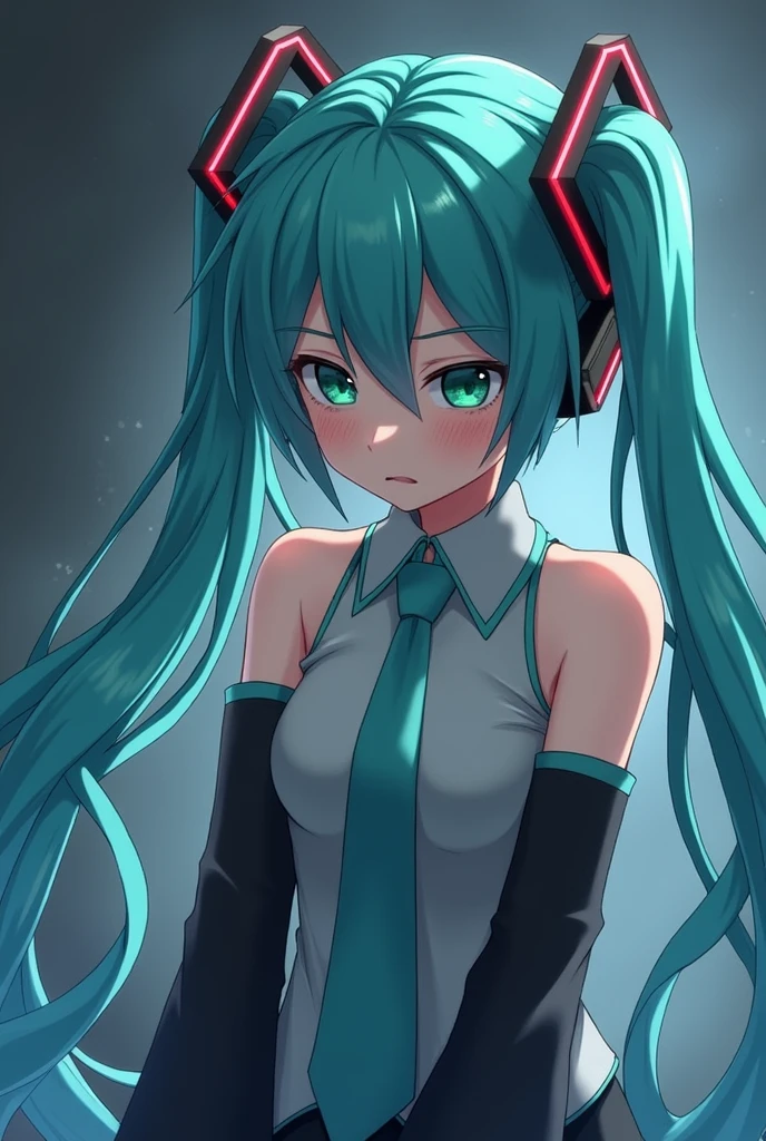 Hatsune Miku tortures a boy by forcing him to smell her farts
