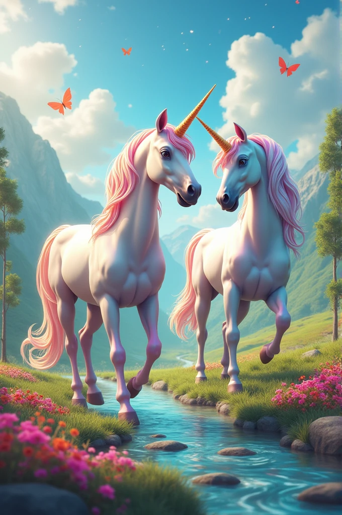 a colorful world of unicorns