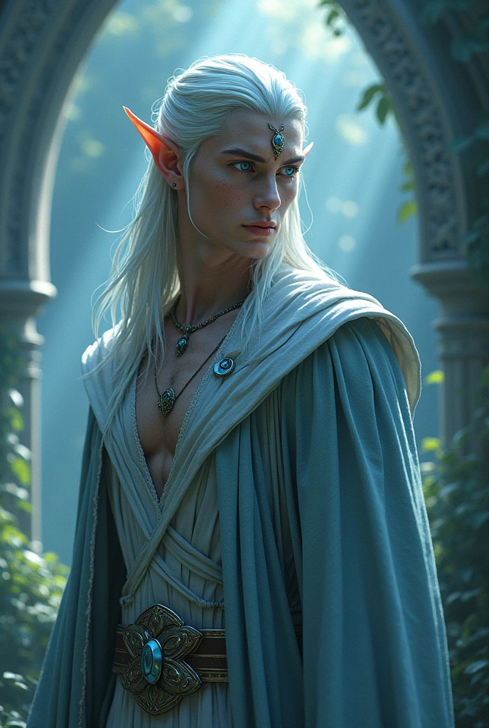 Tall, extremely handsome, blue-eyed male elves, with a lot of muscle