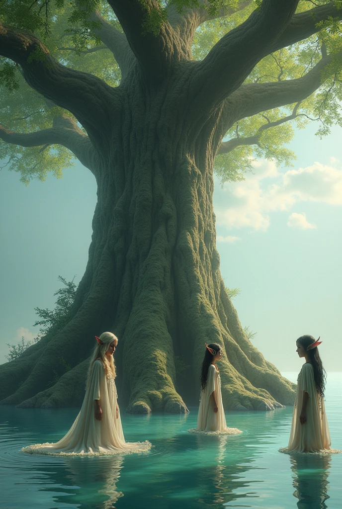 A Big Tree in 3 adults Elf Water