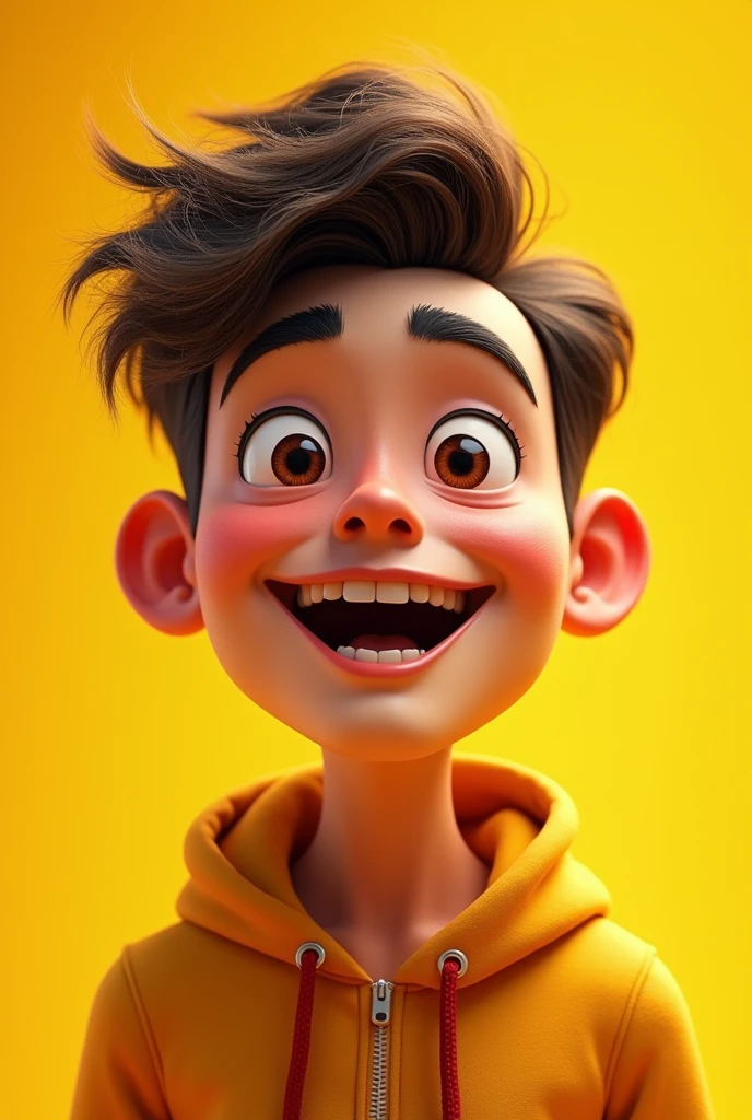 I want to create a profile picture for my tiktok account, it's name is 'DramaVlogVistaPK'. Keep it's background yellow. 