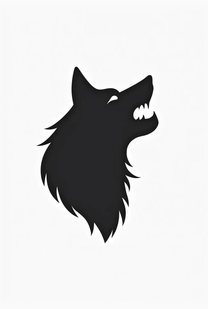 Wolf head logo simple white and black from side