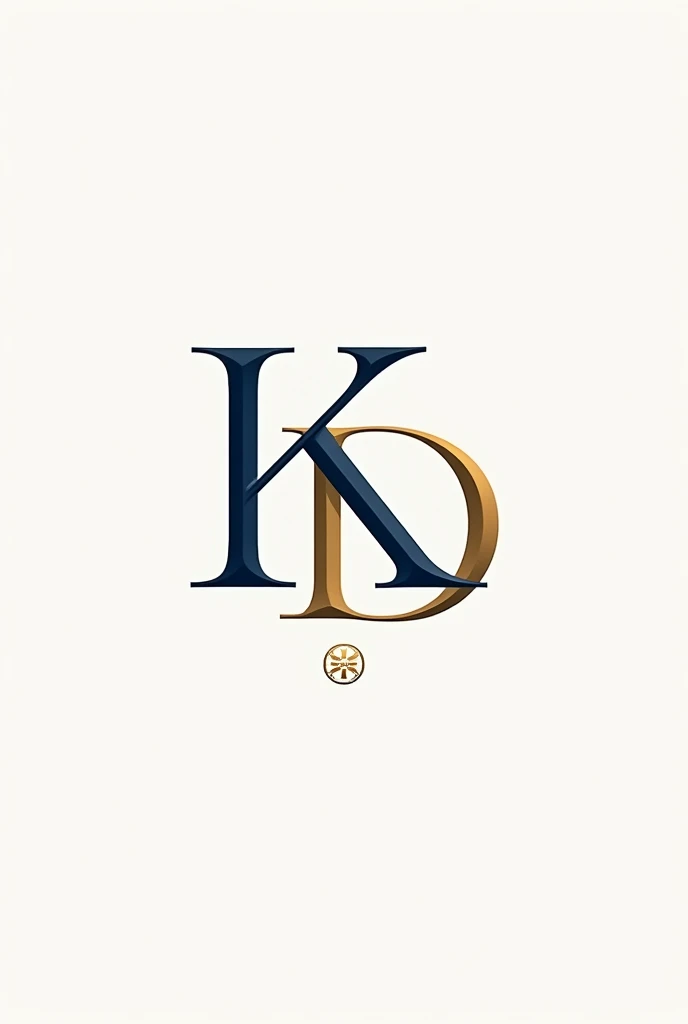 Create a beautiful law firm logo with the initials KD, with the colors blue and gold. give me 3 options 