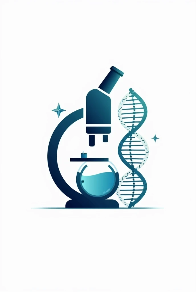 You can create a beautiful and innovative clinical laboratory logo that contains a microscope., Erlenmeyer, injector and the DNA chain that includes the name Laboratorio Clinico Santa Bárbara in letters with a white background that draws attention