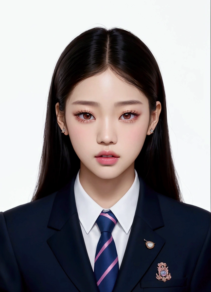 there is a woman in a suit and tie posing for a picture, jaeyeon nam, portrait of jossi of blackpink, a hyperrealistic schoolgirl, portrait of female korean idol, blackpink jennie, portrait of kpop idol, hyperrealistic schoolgirl, yanjun chengt, korean artist, park ji-min, portrait jisoo blackpink, realistic schoolgirl, jossi of blackpink