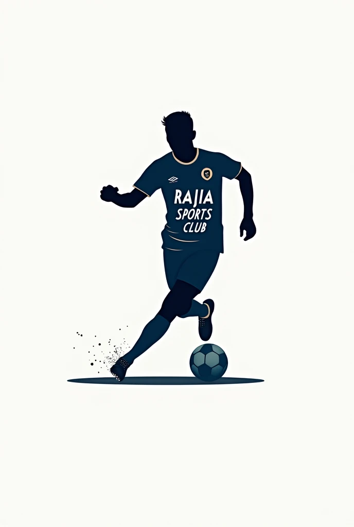 Design a logo with the name Brahim Moussaid in the shape of a player for the Raja Sports Club