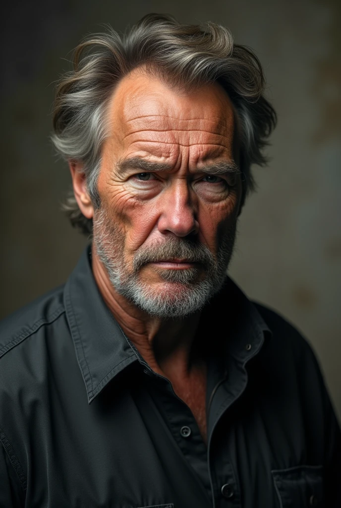 40 % Clint Eastwood 60 % Joachim Philipps 60 years old with 10 kilos overweight 


