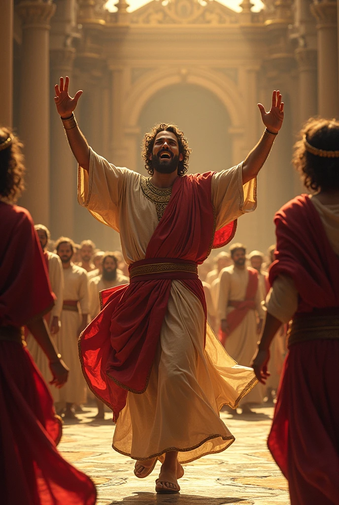 Dance of king david infront of the tabernacle